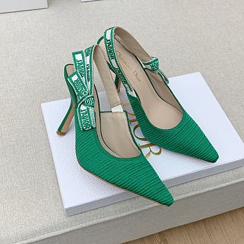 Dior J’adior Slingback Pump Green Fabric 9.5cm