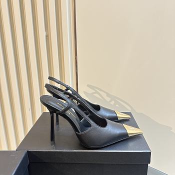 YSL Slingback Black Sandal Heel 10cm