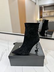 YSL Opyum Black Suede Boots 10cm - 2