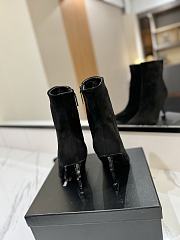 YSL Opyum Black Suede Boots 10cm - 4