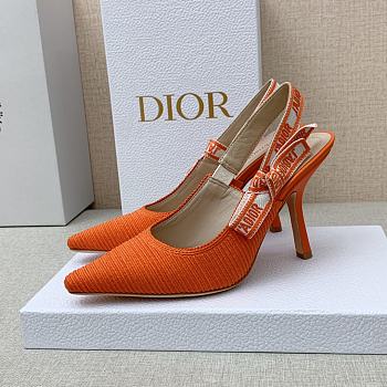 Dior J’adior Slingback Pump Orange Fabric 9.5cm