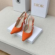 Dior J’adior Slingback Pump Orange Fabric 9.5cm - 2