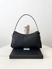 Prada Aimee Large Leather Shoulder Bag Black 39x23x12cm - 5