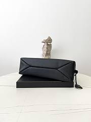 Prada Aimee Large Leather Shoulder Bag Black 39x23x12cm - 4