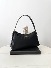 Prada Aimee Large Leather Shoulder Bag Black 39x23x12cm - 2