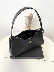 Prada Aimee Large Leather Shoulder Bag Black 39x23x12cm - 3