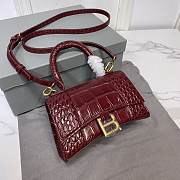 Balenciaga Hourglass Crocodile Wine Gold 19x8x21cm - 1