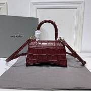 Balenciaga Hourglass Crocodile Wine Gold 19x8x21cm - 6