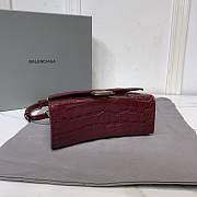 Balenciaga Hourglass Crocodile Wine Gold 19x8x21cm - 4