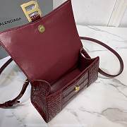 Balenciaga Hourglass Crocodile Wine Gold 19x8x21cm - 3