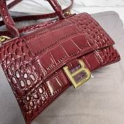 Balenciaga Hourglass Crocodile Wine Gold 19x8x21cm - 2