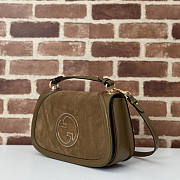 Gucci Blondie Medium Top Handle Bag Brown Suede 32x17x10cm - 2