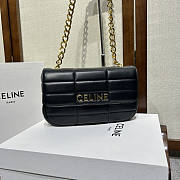 Celine Chain Shoulder Bag Matelasse Black Gold 24x15x5cm - 1