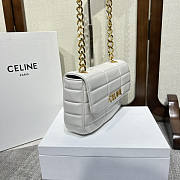 Celine Chain Shoulder Bag Matelasse White Gold 24x15x5cm - 5