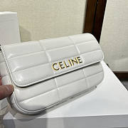 Celine Chain Shoulder Bag Matelasse White Gold 24x15x5cm - 3