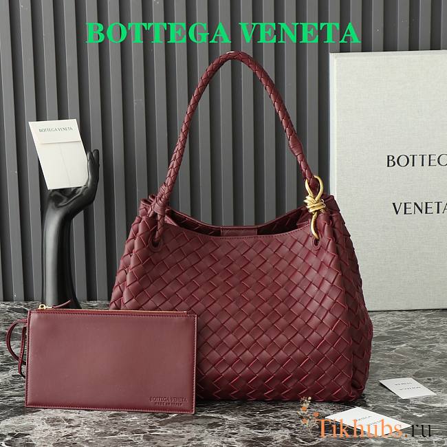 Bottega Veneta Medium Andiamo Parachute Tote Red Wine 30x26x20cm - 1