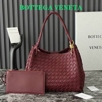 Bottega Veneta Medium Andiamo Parachute Tote Red Wine 30x26x20cm