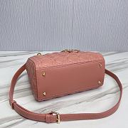 Dior Medium Lady Bag Pink Cannage Lambskin 24x20x11cm - 5