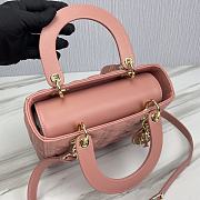 Dior Medium Lady Bag Pink Cannage Lambskin 24x20x11cm - 6