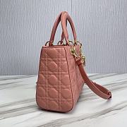 Dior Medium Lady Bag Pink Cannage Lambskin 24x20x11cm - 4