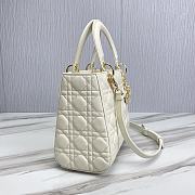 Dior Medium Lady Bag White Cannage Lambskin 24x20x11cm - 6