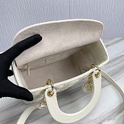 Dior Medium Lady Bag White Cannage Lambskin 24x20x11cm - 4