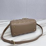 Dior Medium Lady Bag Taupe Cannage Lambskin 24x20x11cm - 6