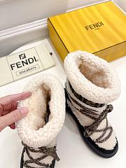 Fendi Apres Chic White Sheepskin Black Suede Boots - 3