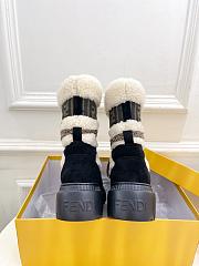 Fendi Apres Chic White Sheepskin Black Suede Boots - 4