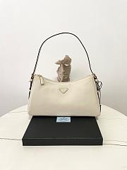 Prada Aimee Large Leather Shoulder Bag White 39x23x12cm - 1