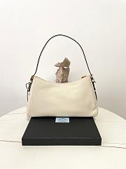 Prada Aimee Large Leather Shoulder Bag White 39x23x12cm - 2