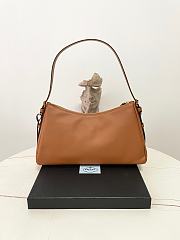 Prada Aimee Large Leather Shoulder Bag Cognac 39x23x12cm - 3