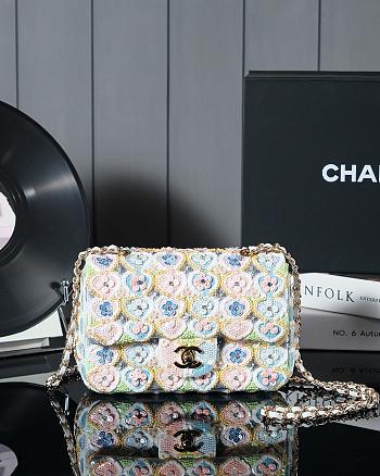 Chanel 24A Flap Bag Multicolor Sequins 20x10x7cm