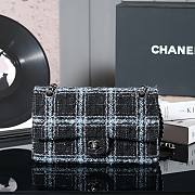 Chanel Flap Bag 11.12 Tweed Black Light Blue 25cm - 1