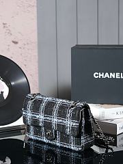 Chanel Flap Bag 11.12 Tweed Black Light Blue 25cm - 4