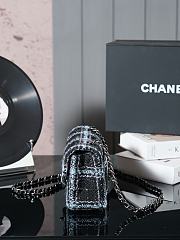 Chanel Flap Bag 11.12 Tweed Black Light Blue 20cm - 6