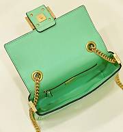 Fendi Baguette Chain Midi Green Leather Bag 24x14.5x7cm - 5