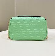 Fendi Baguette Chain Midi Green Leather Bag 24x14.5x7cm - 3