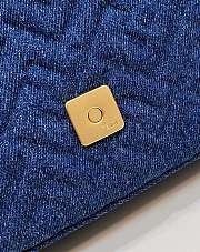 Fendi Baguette Chain Midi Blue Denim Bag 24x14.5x7cm - 6