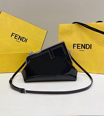 Fendi First Bag Black Patent Small 26x9.5x18cm