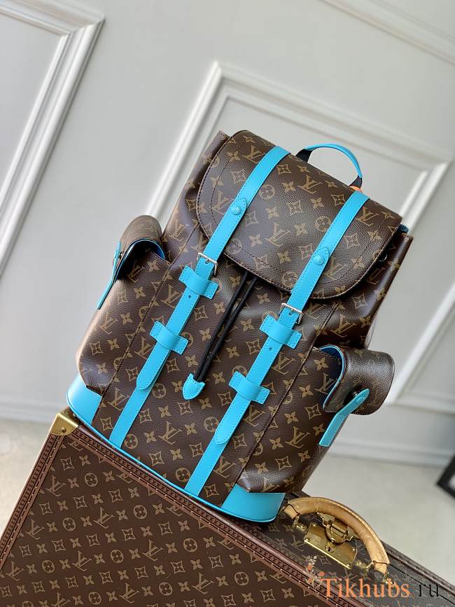 Louis Vuitton LV Christopher MM Gaston Blue 44x12.5x38cm - 1