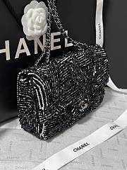 Chanel 24K Flap Bag Black Sequins 20cm - 2