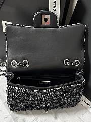 Chanel 24K Flap Bag Black Sequins 20cm - 4