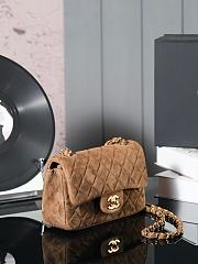 Chanel Flap Bag Brown Suede 20cm - 4