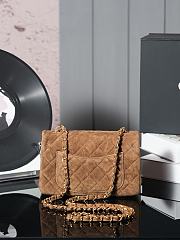 Chanel Flap Bag Brown Suede 20cm - 2