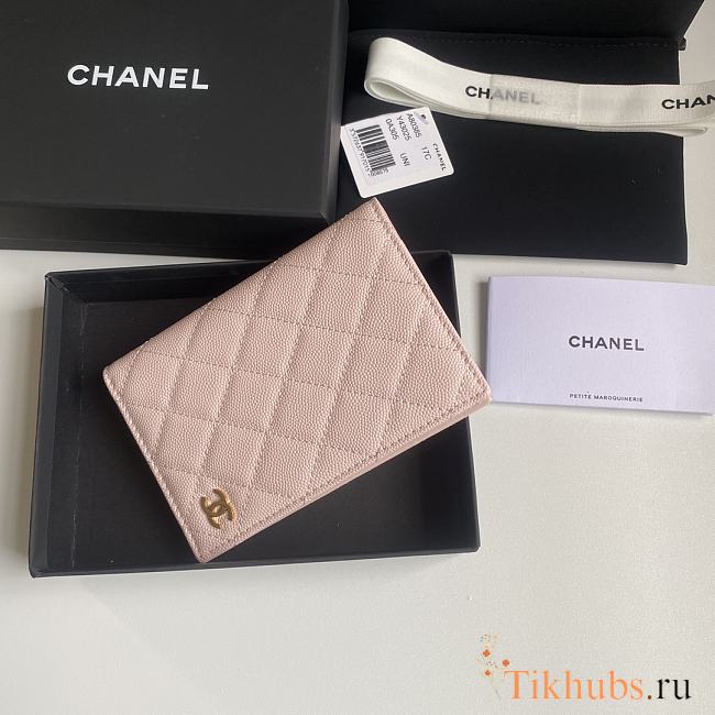 Chanel Passport Holder Pink Caviar Gold 14.5x10.5x2cm - 1