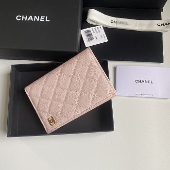 Chanel Passport Holder Pink Caviar Gold 14.5x10.5x2cm