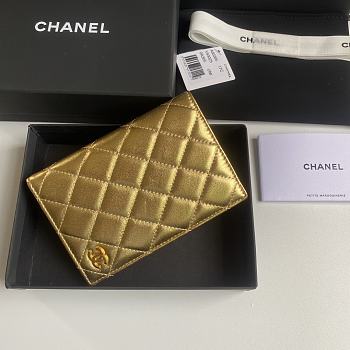 Chanel Passport Holder Gold 14.5x10.5x2cm