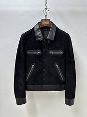 Tom Ford Leather Suede Bomber Jacket Black - 1