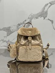 Prada Re-Nylon Shearling Backpack 25x20.5x11.5cm - 1